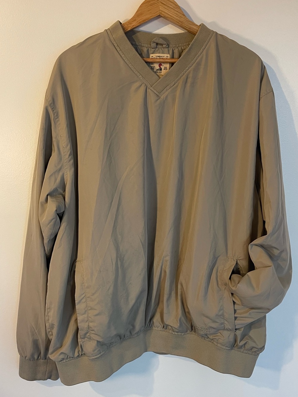 RedHead V-Neck Windshirt Pullover Jacket Golf Outdoor Tan Beige Men 2XL